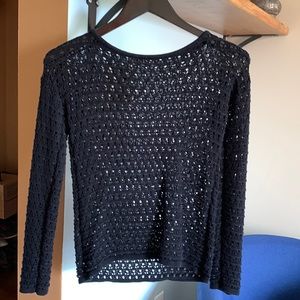 See-Through Black Knit Sweater